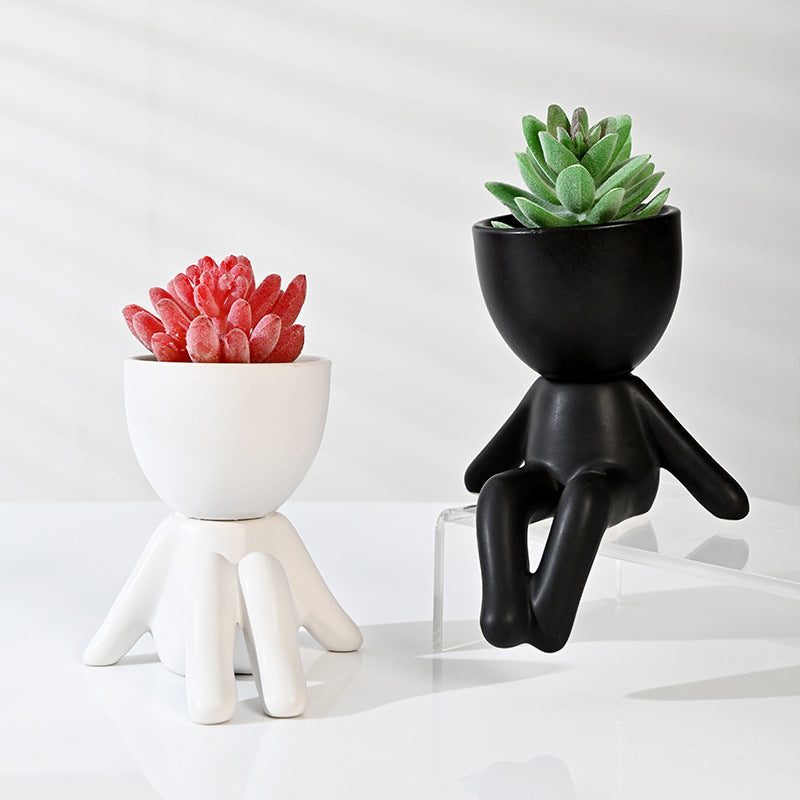 cute cartoon human vases