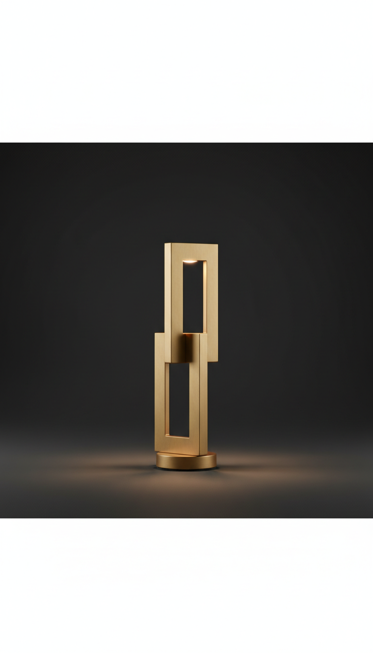 Brushed gold accent lamp